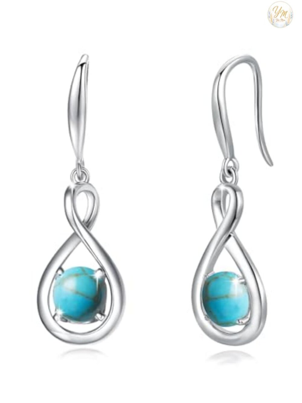 925 Sterling Silver Dangle Drop Infinity Earrings, Dainty Birthstone Jewelry